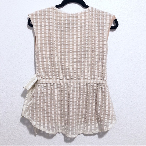 Anthropologie Deletta | peplum laced wrap top - Picture 4 of 8